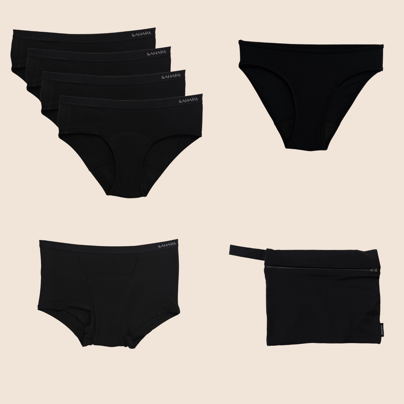 Teen Essentials Bundle: Period Swimwear, Underwear and Bag - Sahara