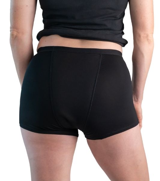 Back view of Sahara boyshort period underwear showing complete back coverage