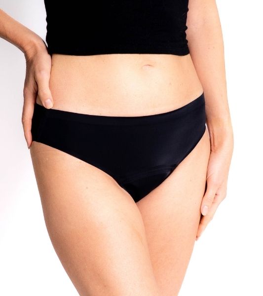 Black Sahara seamfree period pants with no visible panty lines - moderate absorbency