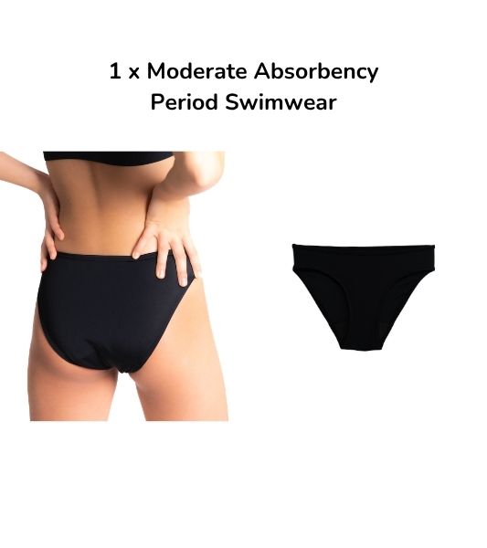 Black Sahara period swimwear moderate absorbency 