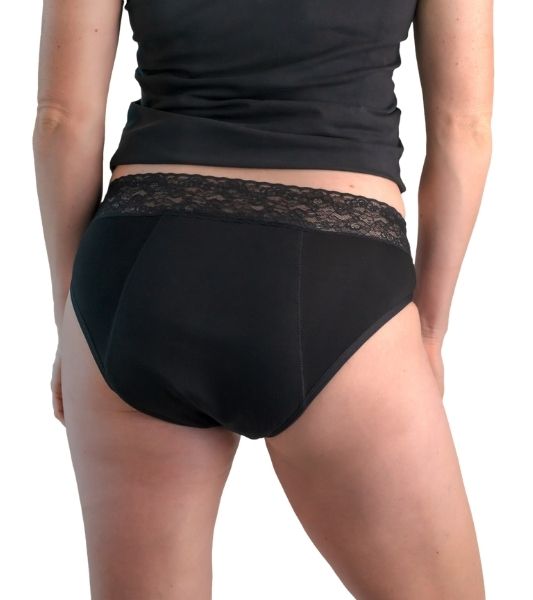 Back view of Sahara heavy absorbency lace period pants